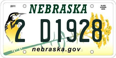 NE license plate 2D1928
