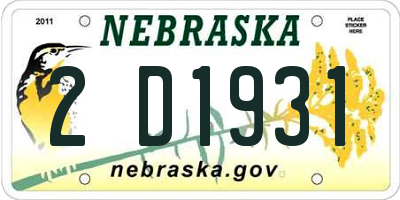 NE license plate 2D1931
