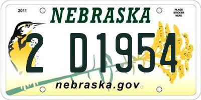 NE license plate 2D1954