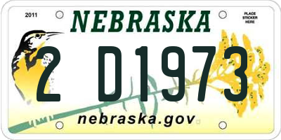 NE license plate 2D1973