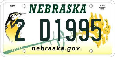 NE license plate 2D1995