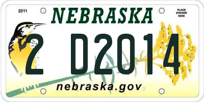 NE license plate 2D2014