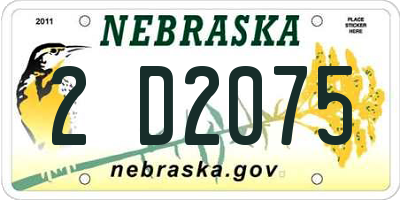 NE license plate 2D2075