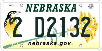 NE license plate 2D2132