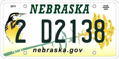 NE license plate 2D2138