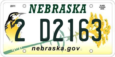 NE license plate 2D2163