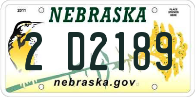 NE license plate 2D2189
