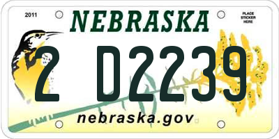 NE license plate 2D2239