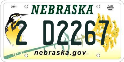 NE license plate 2D2267