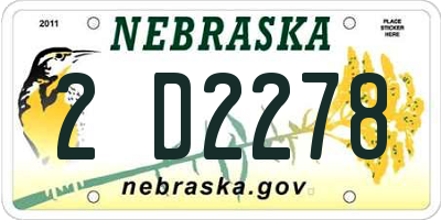 NE license plate 2D2278