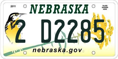 NE license plate 2D2285