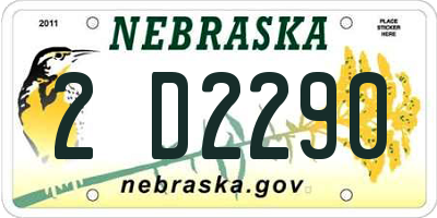 NE license plate 2D2290