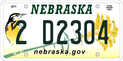 NE license plate 2D2304