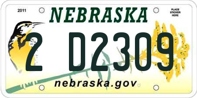 NE license plate 2D2309
