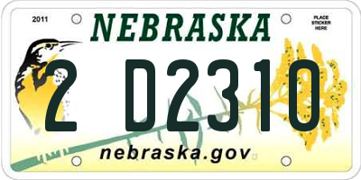 NE license plate 2D2310
