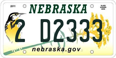 NE license plate 2D2333