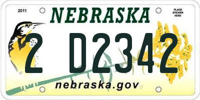 NE license plate 2D2342