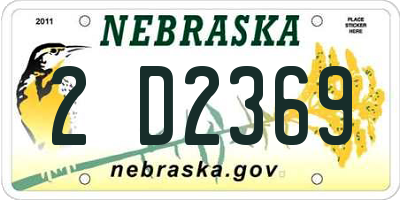 NE license plate 2D2369