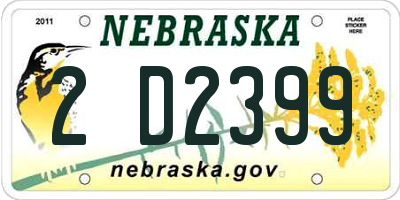 NE license plate 2D2399