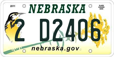 NE license plate 2D2406