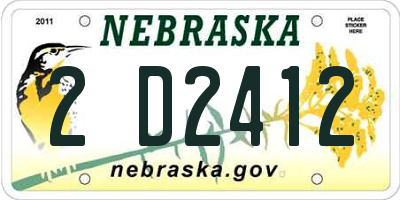 NE license plate 2D2412