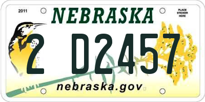 NE license plate 2D2457