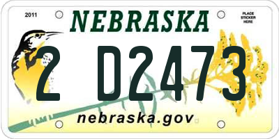 NE license plate 2D2473