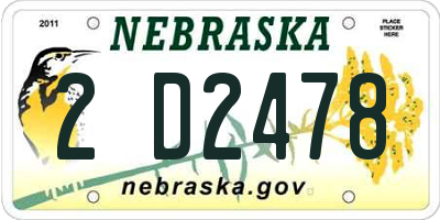 NE license plate 2D2478