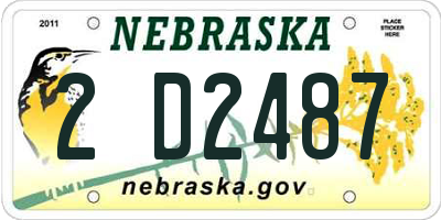 NE license plate 2D2487