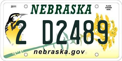 NE license plate 2D2489