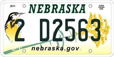 NE license plate 2D2563