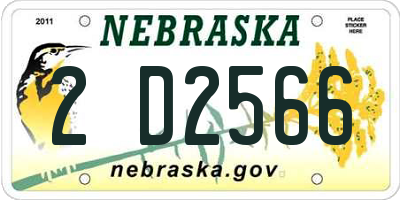 NE license plate 2D2566