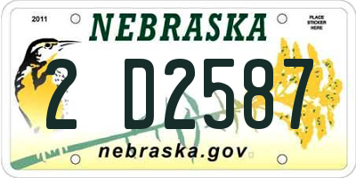 NE license plate 2D2587