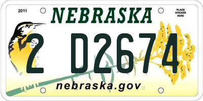 NE license plate 2D2674