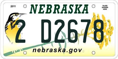 NE license plate 2D2678