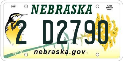 NE license plate 2D2790