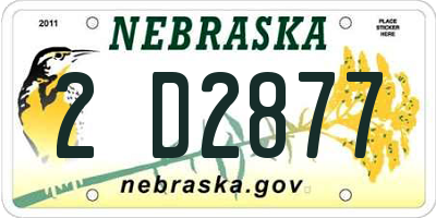 NE license plate 2D2877