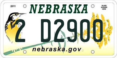 NE license plate 2D2900