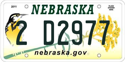 NE license plate 2D2977
