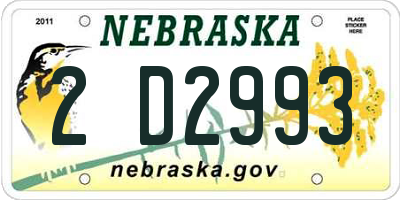 NE license plate 2D2993