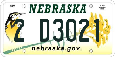 NE license plate 2D3021