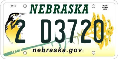 NE license plate 2D3720