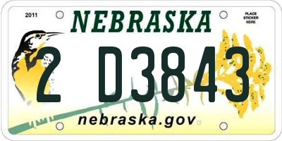 NE license plate 2D3843