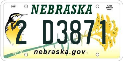 NE license plate 2D3871