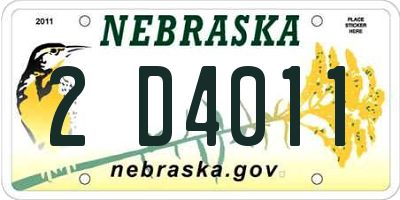 NE license plate 2D4011