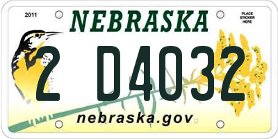 NE license plate 2D4032