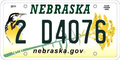 NE license plate 2D4076