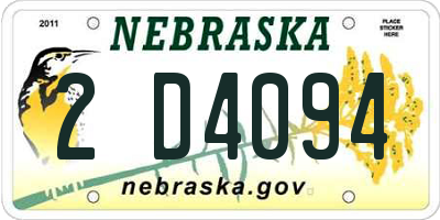 NE license plate 2D4094