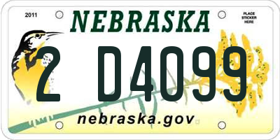 NE license plate 2D4099