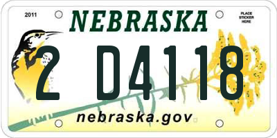 NE license plate 2D4118